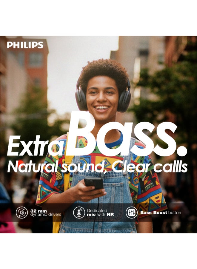 Philips TAH2300BK Wireless Over-Ear Headphones – Immersive Premium Sound, Plush Cushioned Earcups Black - Image 3