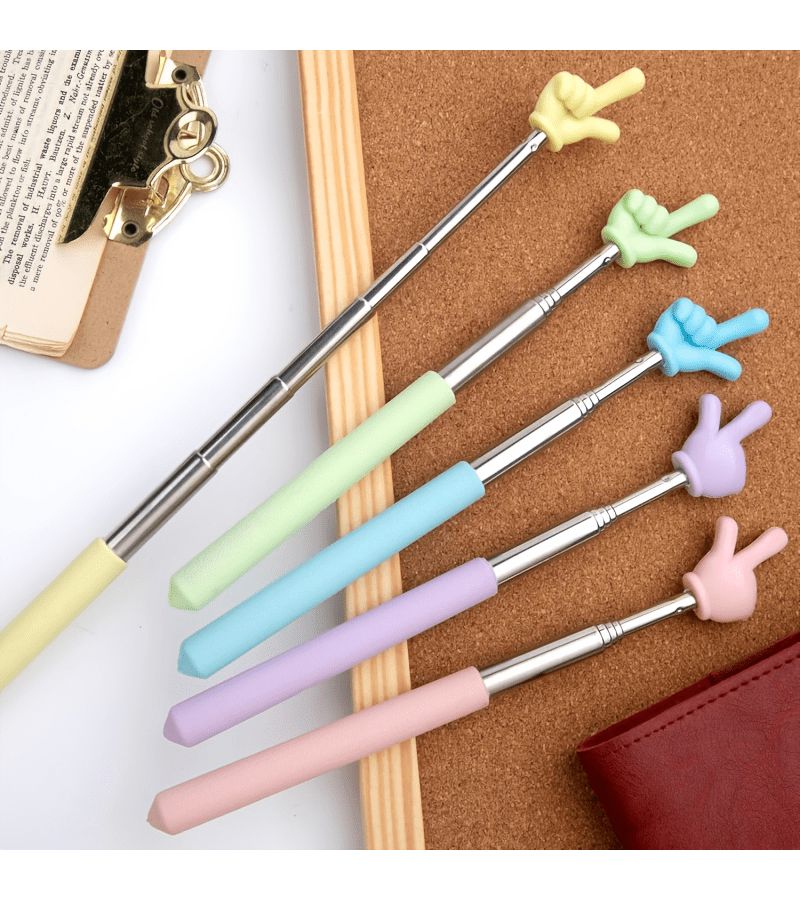 7pcs Scalable Colored Dual Finger Indicator Stick Extendable Teacher Demonstration Pointer for Whiteboard Classroom - Image 4
