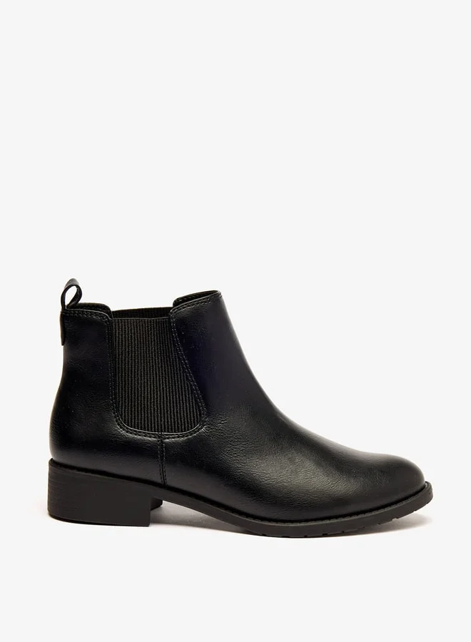 Celeste Women's Slip-On Ankle Boots with Block Heels and Pull Tabs