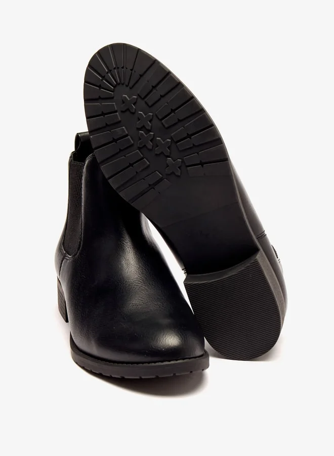 Celeste Women's Slip-On Ankle Boots with Block Heels and Pull Tabs