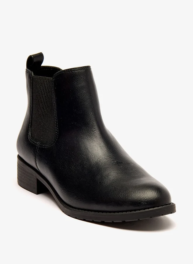 Celeste Women's Slip-On Ankle Boots with Block Heels and Pull Tabs