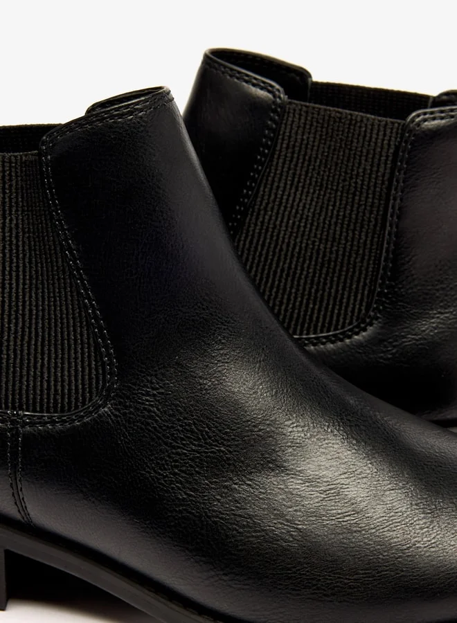 Celeste Women's Slip-On Ankle Boots with Block Heels and Pull Tabs