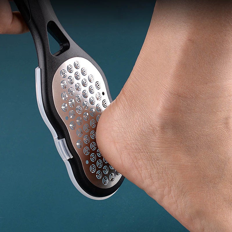 1pc Stainless Steel Feet File Dead Skin Remover Rub Foot Tool (Black) - Image 3