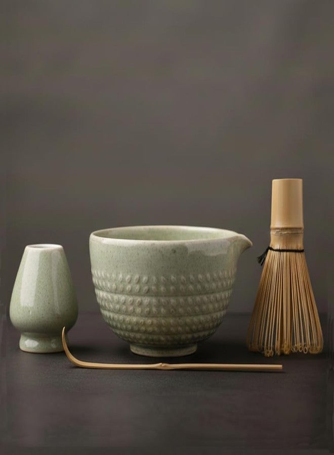 Yabercha Matcha Whisk Set - 15 OZ Matcha Bowl with Spout and Bamboo Matcha Scoop - Bamboo Whisk (Chasen) - Matcha Kit for Japanese Tea Ceremony - Image 1