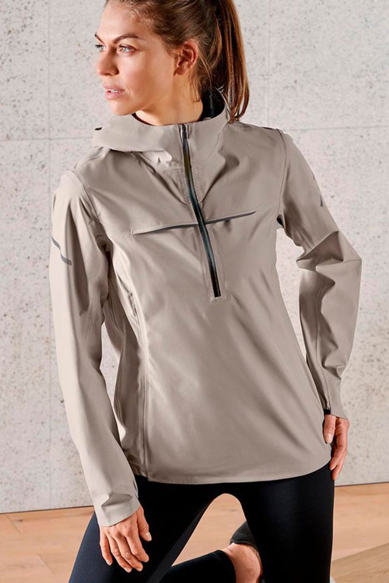 Tchibo Women Sportswear Fit Plain Running Jacket, Grey  - Image 1