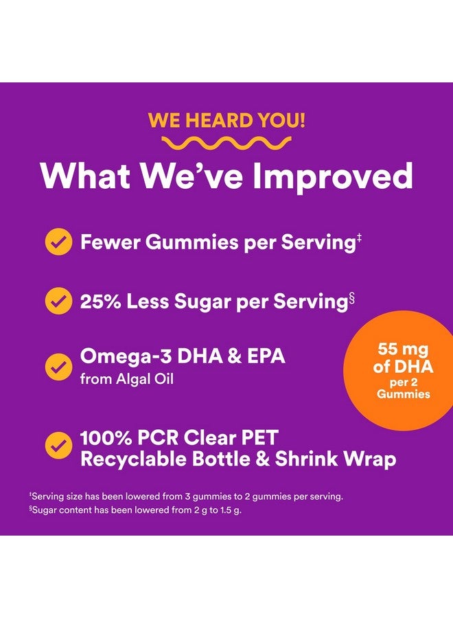 SmartyPants SmartyPants Toddler Multivitamin Gummies - Improved Formula: Omega 3 (DHA/EPA), Vitamins D3, C, Vitamin B12, B6, A, K & Zinc, Biotin, Gluten Free, Three Fruit Flavors, 60 Count (30 Day Supply) - Image 3