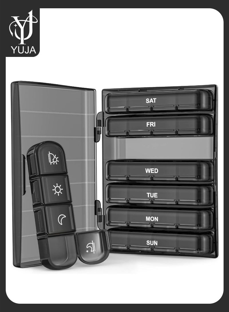 YUJA Weekly Pill Organizer 4 Times a Day, Large Pill Box 7 Day Medicine Organizer Pill Case,Light-Proof Daily Pill Box,Portable Travel Pill Case for Medication, Vitamins, Fish Oils,Supplements - Image 1