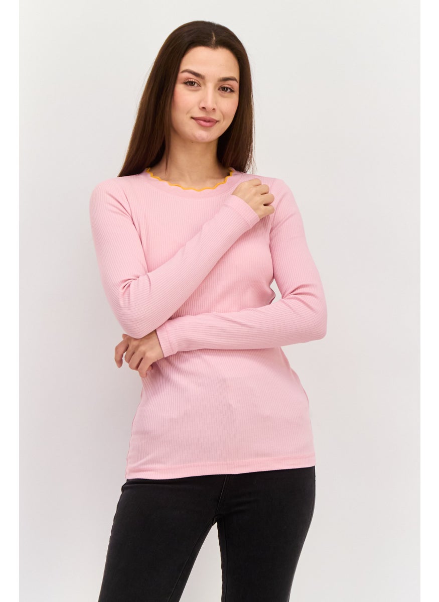 Women Ruffle Neck Textured Long Sleeves Top, Pink - pzsku/ZD276207475DAC8D5DADDZ/45/_/1737642167/212841db-71d1-44f4-96e4-1b96cead422f