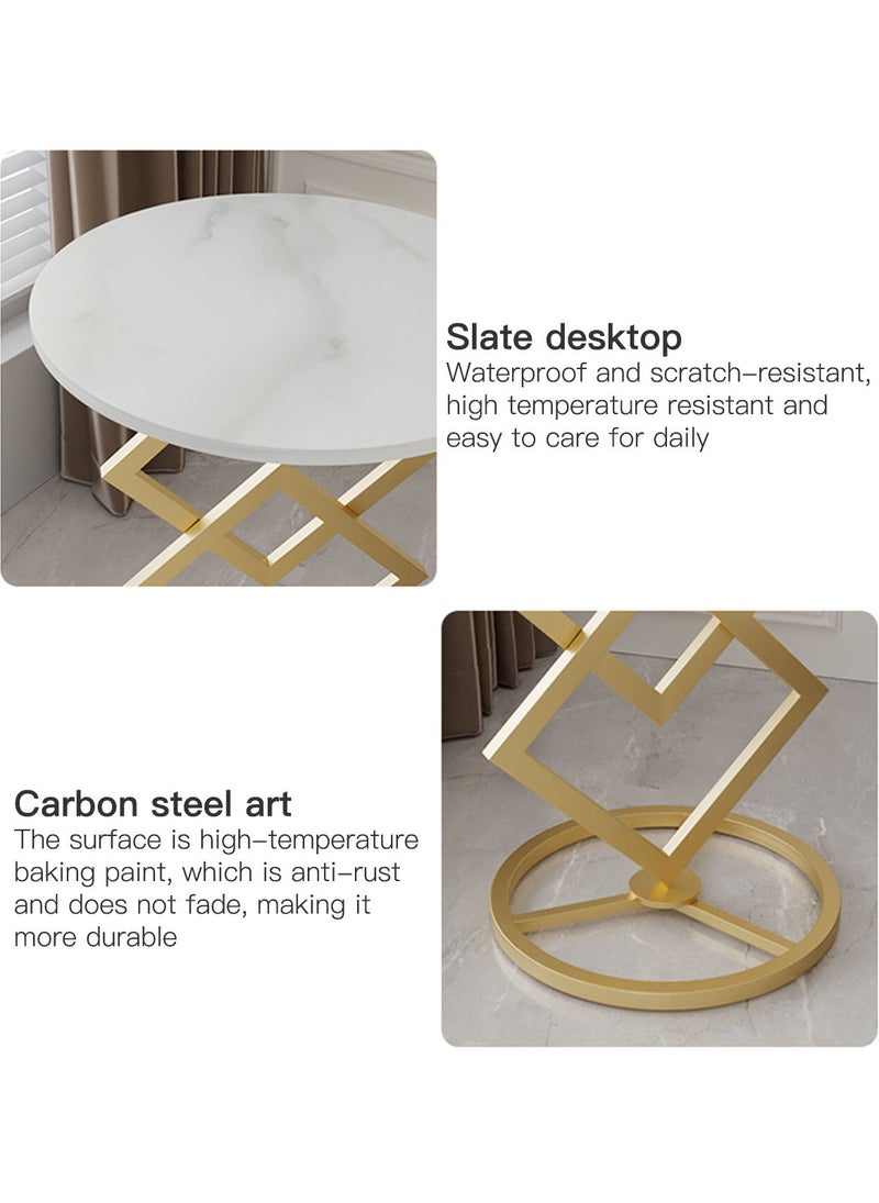 Sharpdo Living Room Sofa Rock Slab Side Table Coffee Table 58*40*40CM - Image 5