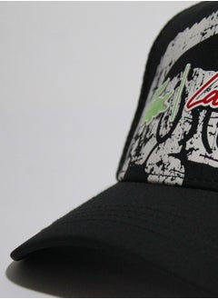 LACOSTE Lacoste Cap with Crocodile Logo Graphic - Black & White  - Image 3