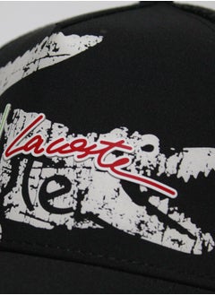 LACOSTE Lacoste Cap with Crocodile Logo Graphic - Black & White  - Image 2