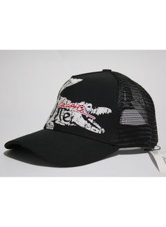 LACOSTE Lacoste Cap with Crocodile Logo Graphic - Black & White  - Image 1