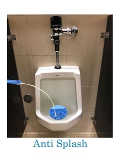 SYOSI 5 Pack Scented Urinal Screens Deodorizer with Anti-Splash Bristles, Men Bathroom Deodorizer Waterless Toilet Anti Splash Urinal for Public Restrooms and Fits Most Brand Urinals (Blue)  - Image 3