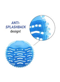 SYOSI 5 Pack Scented Urinal Screens Deodorizer with Anti-Splash Bristles, Men Bathroom Deodorizer Waterless Toilet Anti Splash Urinal for Public Restrooms and Fits Most Brand Urinals (Blue)  - Image 4