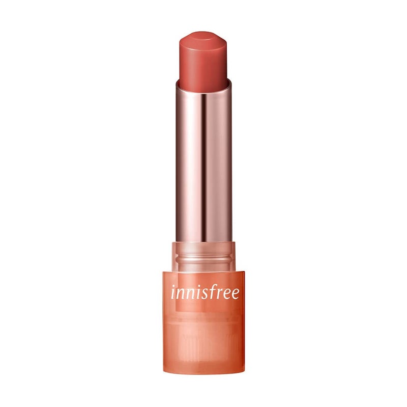 innisfree Dewy Tint Lip Balm 3 Love Beige Natural Glossy Finish Infused with Jeju Camelia Seed Oil Ceramide and Hyaluronic Acid