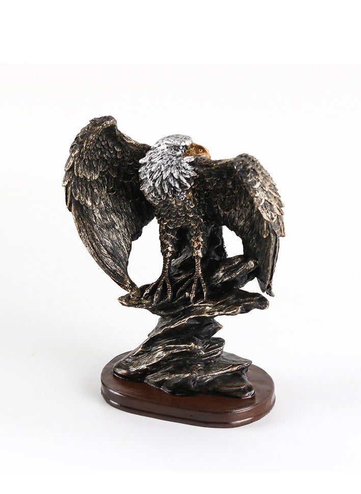 M MIAOYAN Lifelike Eagle Statue Resin Figurine | Luxury Desktop Decor for Home, Office, Living Room & Study - Image 2