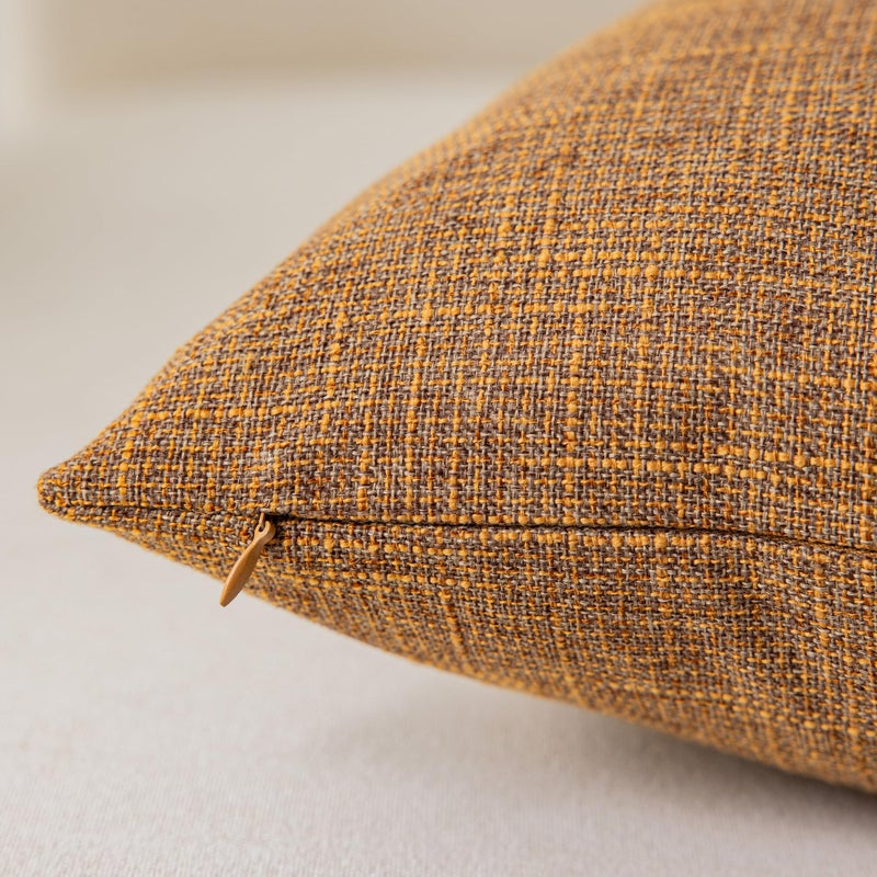 K KEVIN TEXTILE Kevin Textile Set of 2 Decorative Throw Cushion Covers Farmhouse Cushion Case Indoor Outdoor  24 x 24 inches (61x61cm)  Hazel Brown  - Image 2