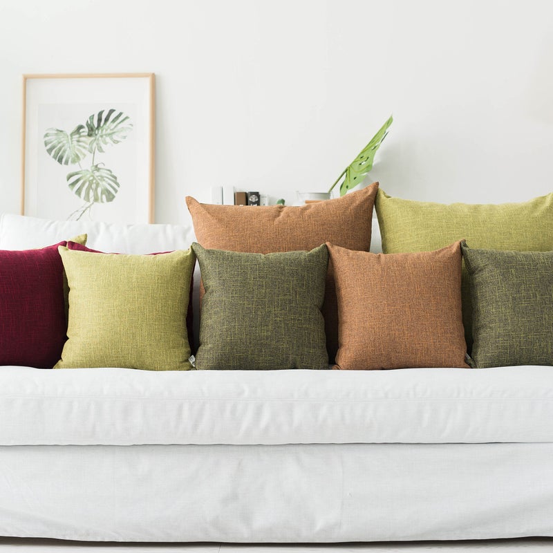 K KEVIN TEXTILE Kevin Textile Set of 2 Decorative Throw Cushion Covers Farmhouse Cushion Case Indoor Outdoor  24 x 24 inches (61x61cm)  Hazel Brown  - Image 4