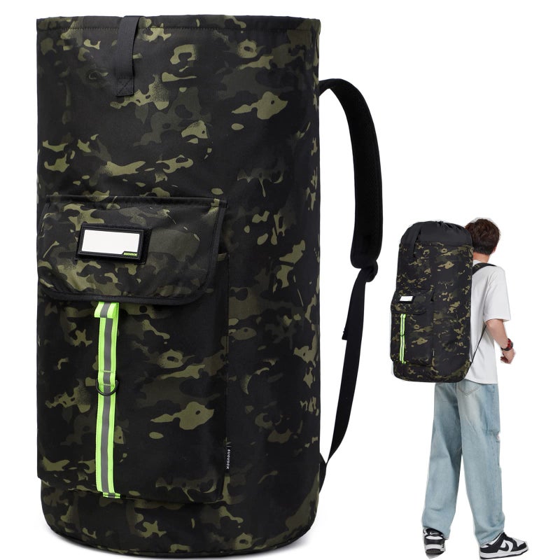 SUOVOCK laundry bag backpackextralarge heavy duty laundry bagslaundry backpack for college studentsdrawstring closure Black CP - Image 2