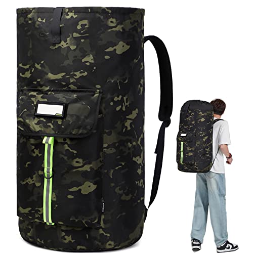 SUOVOCK laundry bag backpackextralarge heavy duty laundry bagslaundry backpack for college studentsdrawstring closure Black CP - Image 1