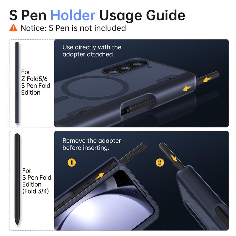 MOBOSI Magnetic for Samsung Galaxy Z Fold 4 Case, Compatible with Magsafe, Built-in Hinge Protection & Front Screen Protector Full Body Rugged Phone Cases for Z Fold4 with S Pen Slot, Privacy Black - Image 2