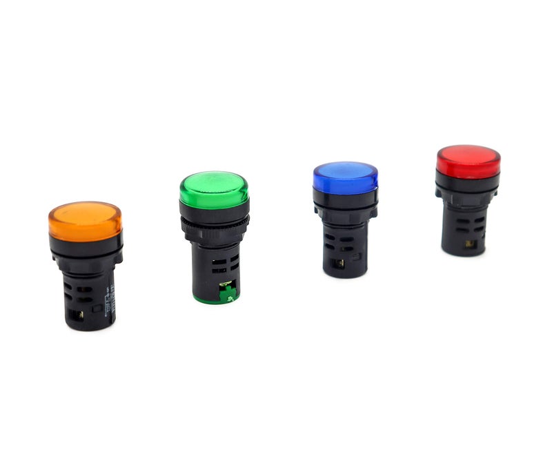 Electronicspices Electronic Spices Type of 4 Colours 22 Mm Round Plastic Single Phase Control Panel LED Indicator Light Pack of 4 - Image 1