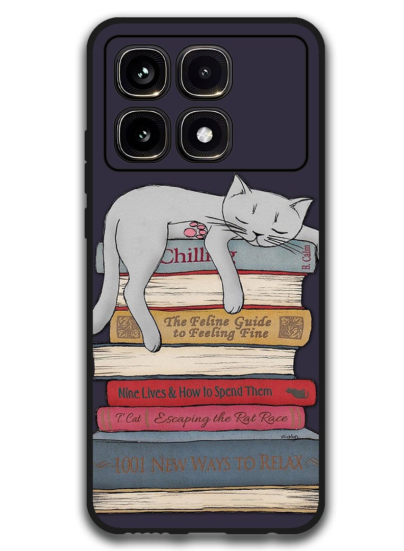 Theodor Protective Case Anti Scratch Shock Proof Bumper Cover For Xiaomi Redmi K70 Ultra Cat With Books - Image 1