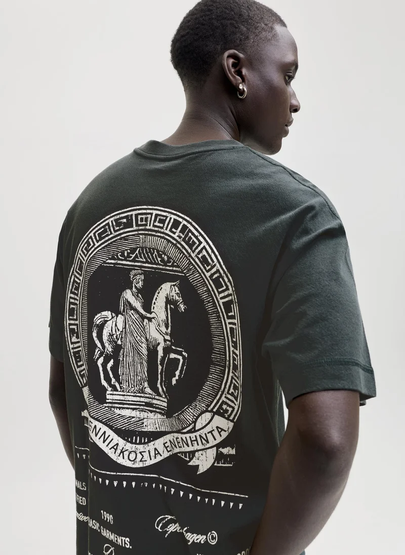 JACK & JONES Printed Crew Neck T-Shirt