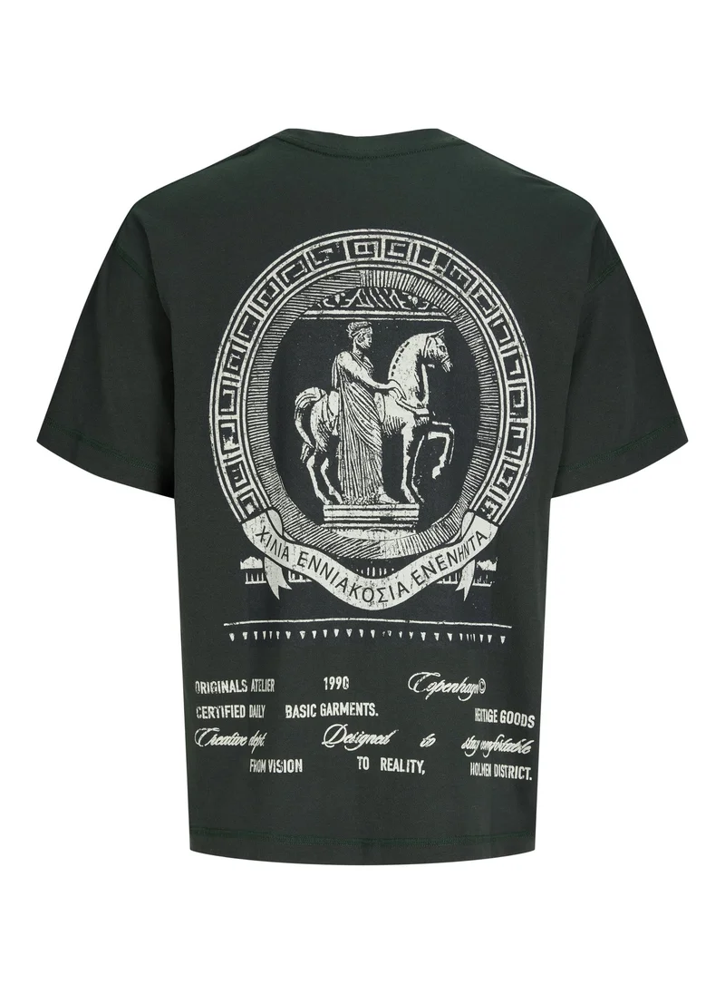 JACK & JONES Printed Crew Neck T-Shirt