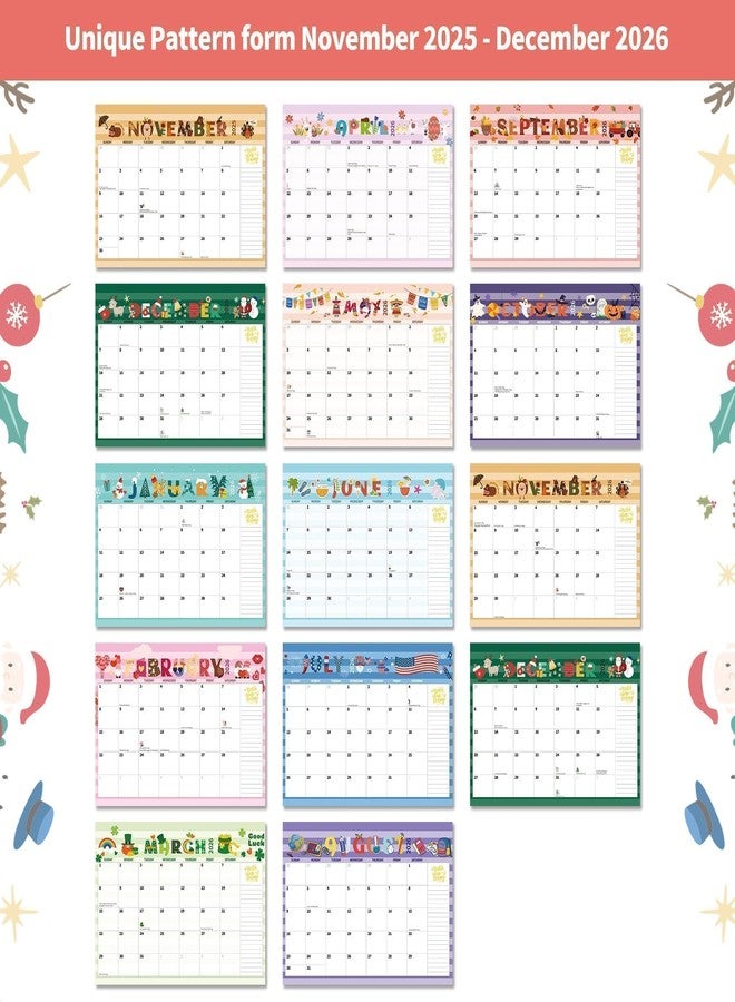 Windrio 2026 Desk Calendar Wall Calendars, Large 17" x 12", November 2025 - December 2026 Monthly Planner Desktop, 14 Months Planning Organizing for Home, School, Office, Holiday, Green - Image 2