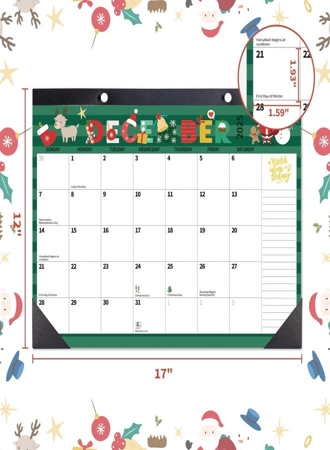 Windrio 2026 Desk Calendar Wall Calendars, Large 17" x 12", November 2025 - December 2026 Monthly Planner Desktop, 14 Months Planning Organizing for Home, School, Office, Holiday, Green - Image 3
