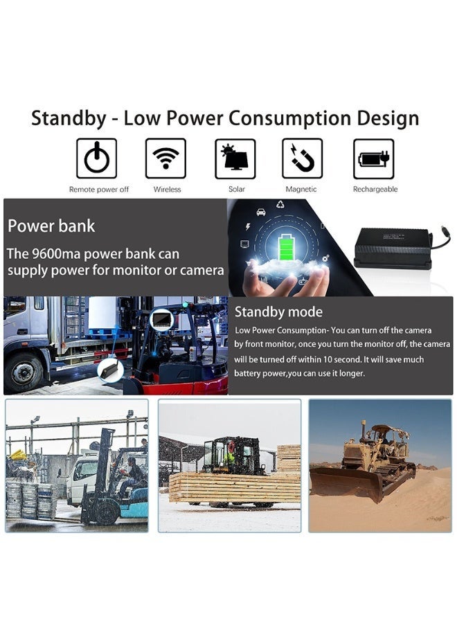 HD 1080P Forklift Laser Camera System Fork Magnetic Mounted Forklift Wireless WIFI Camera Safety Forklift Monitor System with Battery - Image 5