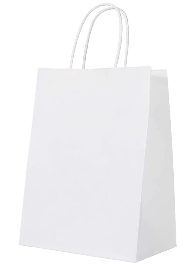 Droplyte 8 Pieces Kraft Paper Bag White with Twisted Handle 21X15X8 cm - Image 1