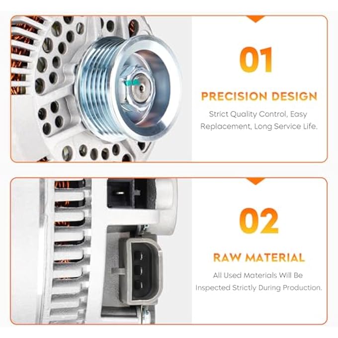 AEagle New Alternator for Ranger 1996-2005, for F150 1997-2002, Explorer 1995-2000, E150 E250 E350 Econoline Wagon, Mazda B2300 B2500 B3000 B4000 97-05, Mercury Tracer 97-98, F57U-10300-AA F57U-10300-BA - Image 4