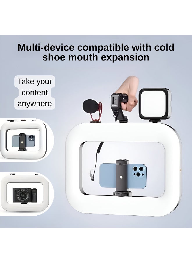 ARABIQO YM200 Ring Light Smartphone Video Rig, Built-in Power Bank, Phone Holder, LED Selfie Light for Makeup, Vlogging, TikTok, YouTube, Filmmaking & Live Streaming - Image 3