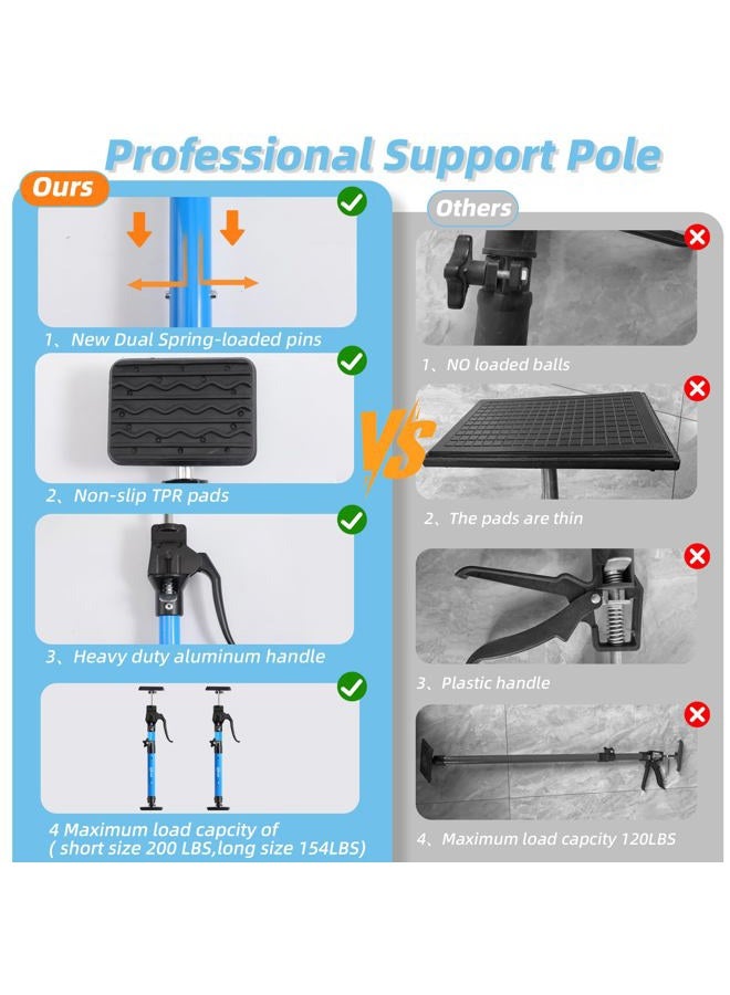 Leikius Cabinet Jacks for Installing Cabinets, Heavy Duty Third Hand Support Pole,Drywall Jack,Premium Dust Barrier Pole,Telescopic Adjustable Support Pole for Celling Extend from 49.2 to 114.2 inches 4PC - Image 4