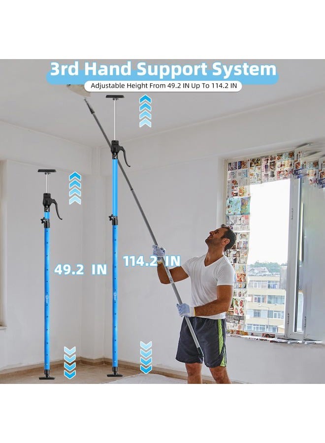 Leikius Cabinet Jacks for Installing Cabinets, Heavy Duty Third Hand Support Pole,Drywall Jack,Premium Dust Barrier Pole,Telescopic Adjustable Support Pole for Celling Extend from 49.2 to 114.2 inches 4PC - Image 2