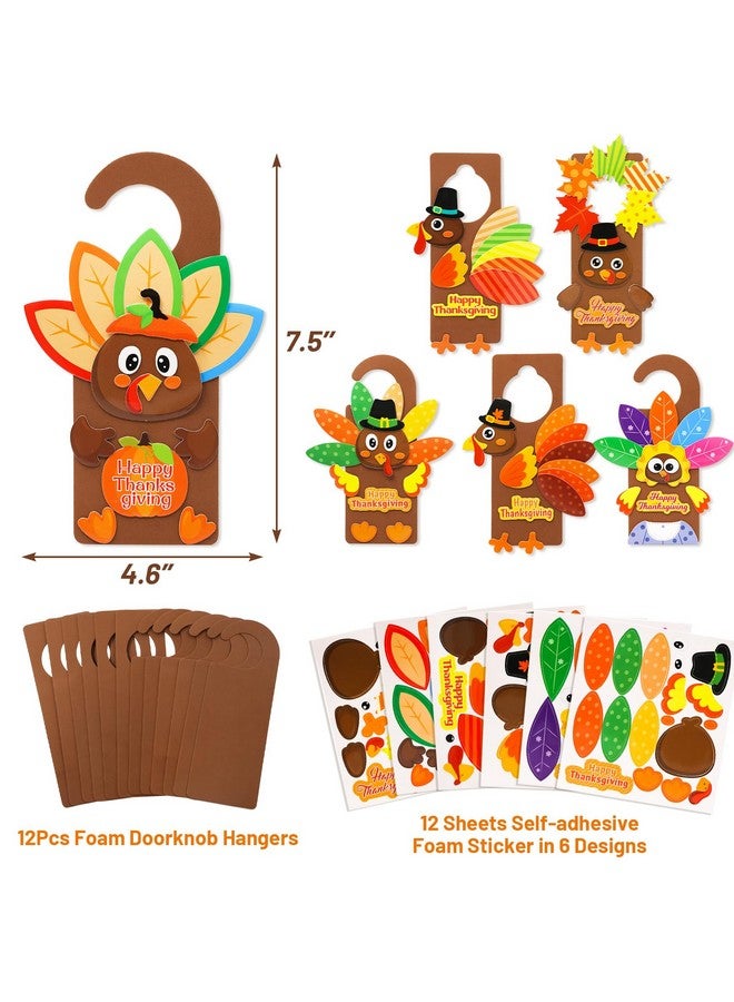 ceiba tree Thanksgiving Crafts for Kids Turkey Doorknob Hanger Decorations DIY Happy Thanksgiving Craft Kits Party Favors Home School Classroom Activities - Image 2