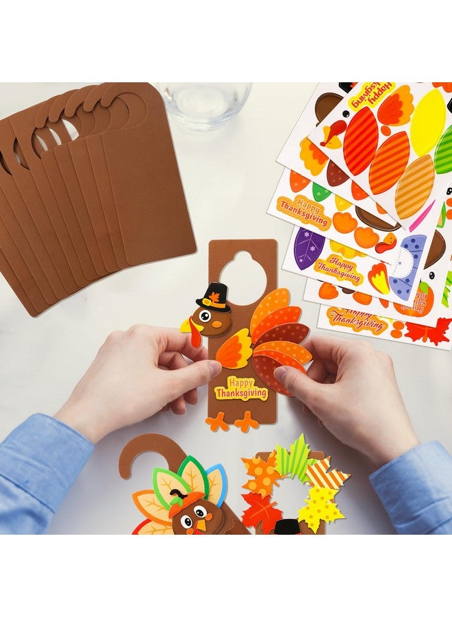 ceiba tree Thanksgiving Crafts for Kids Turkey Doorknob Hanger Decorations DIY Happy Thanksgiving Craft Kits Party Favors Home School Classroom Activities - Image 5