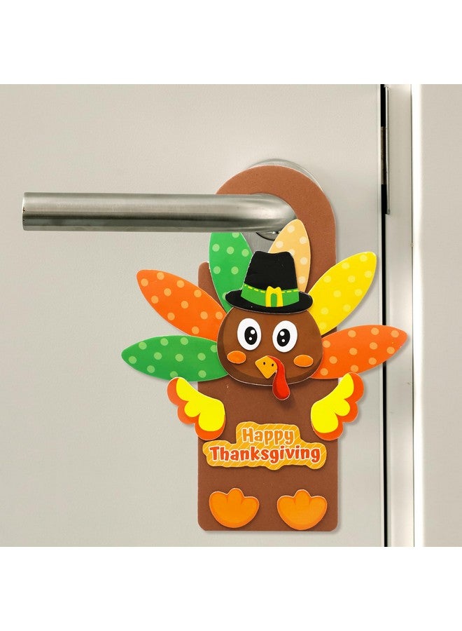 ceiba tree Thanksgiving Crafts for Kids Turkey Doorknob Hanger Decorations DIY Happy Thanksgiving Craft Kits Party Favors Home School Classroom Activities - Image 4