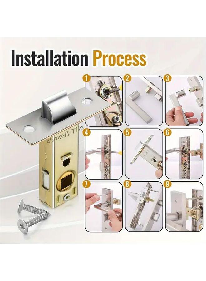 3pcs Set Door Lock Lock Tongue Plug Lock Tube Frame Lock For Indoor Wooden Bedroom Doors - Image 3