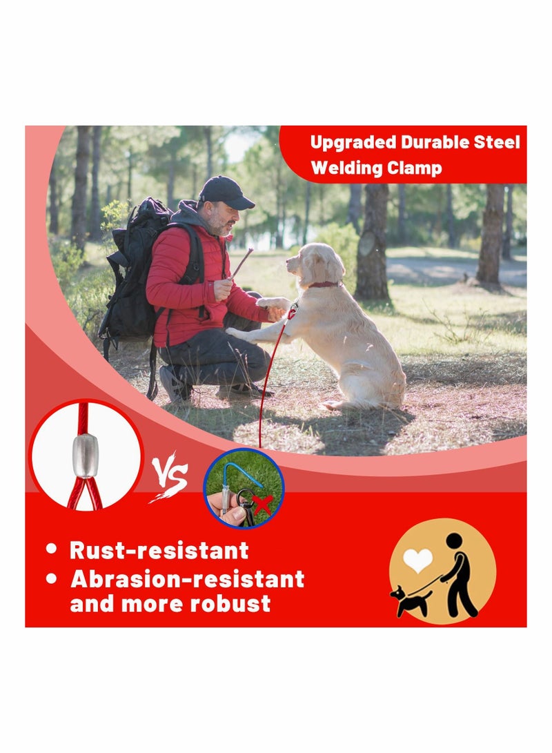 SYOSI Dog Tie Out Cable 10FT Dog Runner for Yard Steel Wire Dog Cable with Durable Superior Clips for Outside Dog Lead for Large Dogs Up to 165 lbs - Image 2