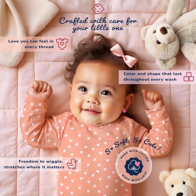 Tommy Bahama Baby 5-Piece Onesie Set - 100% Cotton Long Sleeve Bodysuit 5-Pack for Infant Boys and Girls - Image 5