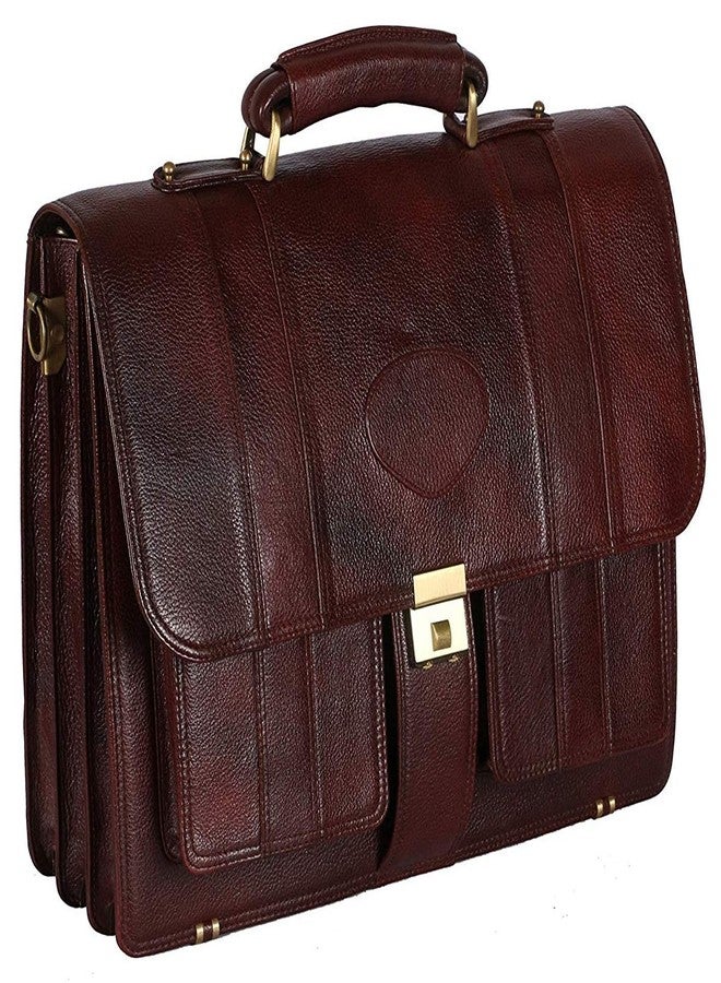 ACEKING Genuine Leather Laptop Bags For Men Office Use 24 Liters Upto 16 Inch Laptop Compartment Color (BROWN) - Image 1
