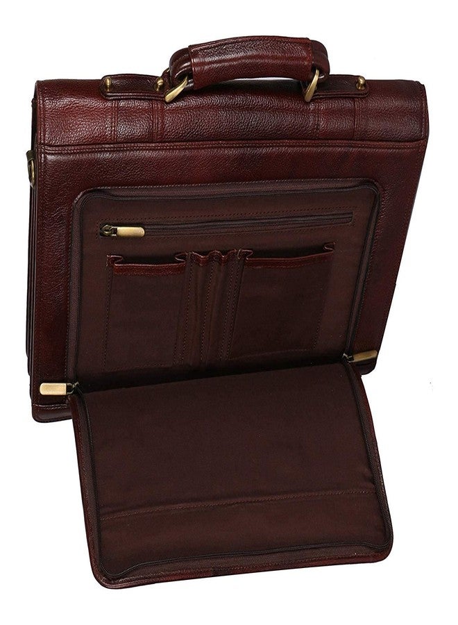 ACEKING Genuine Leather Laptop Bags For Men Office Use 24 Liters Upto 16 Inch Laptop Compartment Color (BROWN) - Image 4