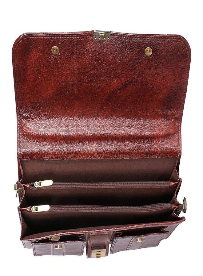 ACEKING Genuine Leather Laptop Bags For Men Office Use 24 Liters Upto 16 Inch Laptop Compartment Color (BROWN) - Image 5