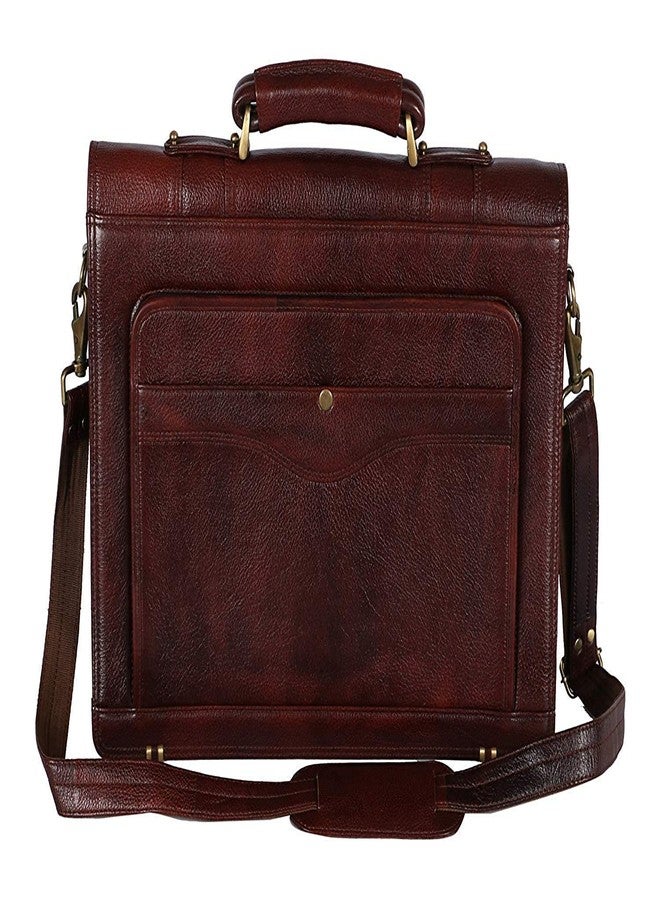ACEKING Genuine Leather Laptop Bags For Men Office Use 24 Liters Upto 16 Inch Laptop Compartment Color (BROWN) - Image 3