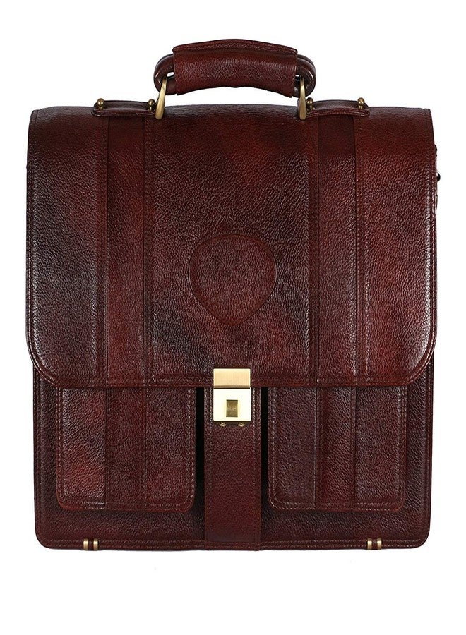 ACEKING Genuine Leather Laptop Bags For Men Office Use 24 Liters Upto 16 Inch Laptop Compartment Color (BROWN) - Image 2