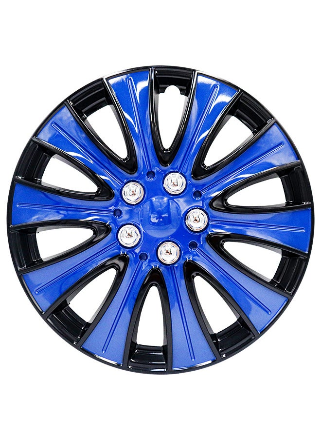 EMTC Pack of 4 EM-3140 Taiwan Wheel Cover | 15" Inch | Black Blue 2 Universal Nested Style  - Image 2