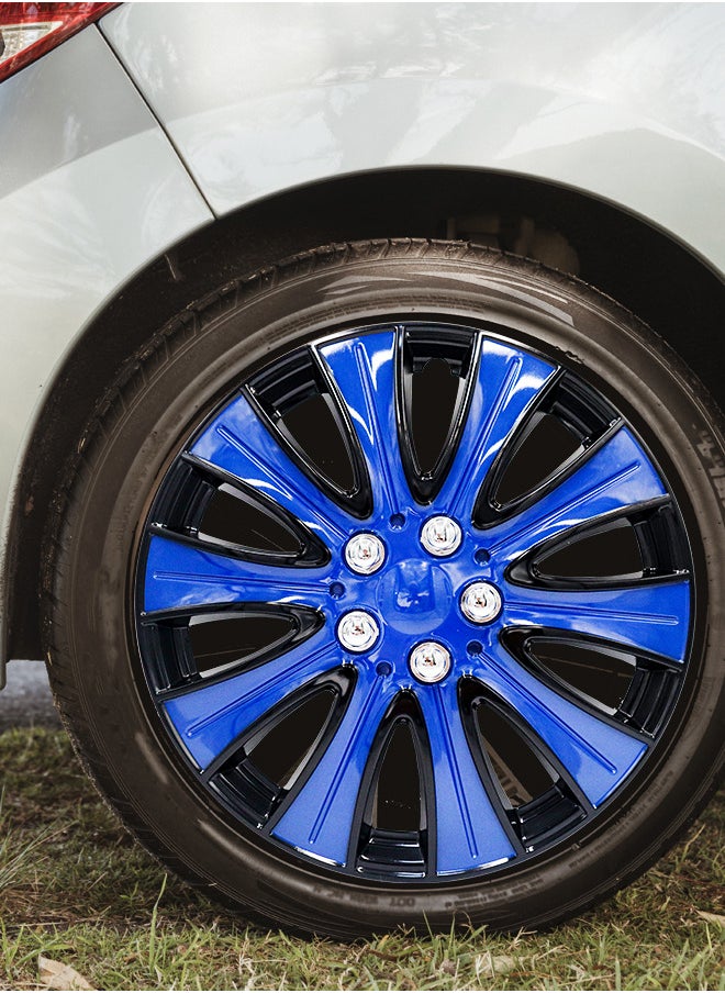 EMTC Pack of 4 EM-3140 Taiwan Wheel Cover | 15" Inch | Black Blue 2 Universal Nested Style  - Image 3
